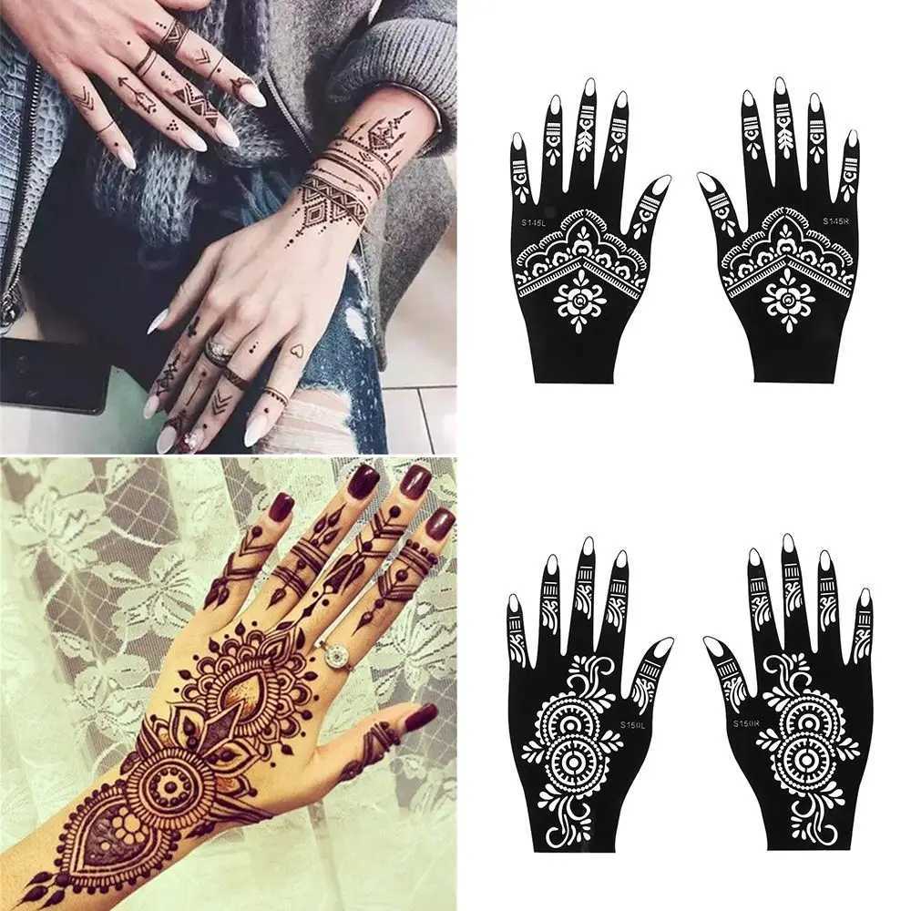 Tatuaż Transfer 1 Para NOWOŚĆ MEHNDI STYL STYL STYLE PIĘKNY TATOO TATTOUM TEMOSIWOWA RĘCZNA DZIECKA DIY Body Art Henna Henna Naklejka 240427