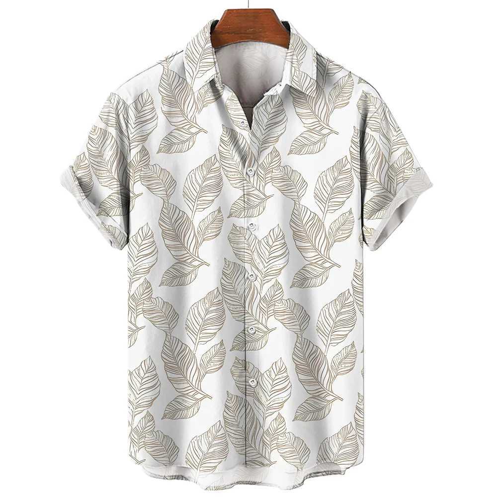 Men's Casual Shirts Floral Shirts Mens Summer Hawaiian Clothing Short Sleeve Tops Loose Holiday Seaside Social Lapel 3D Print Shirt 2023 Vintage 240424