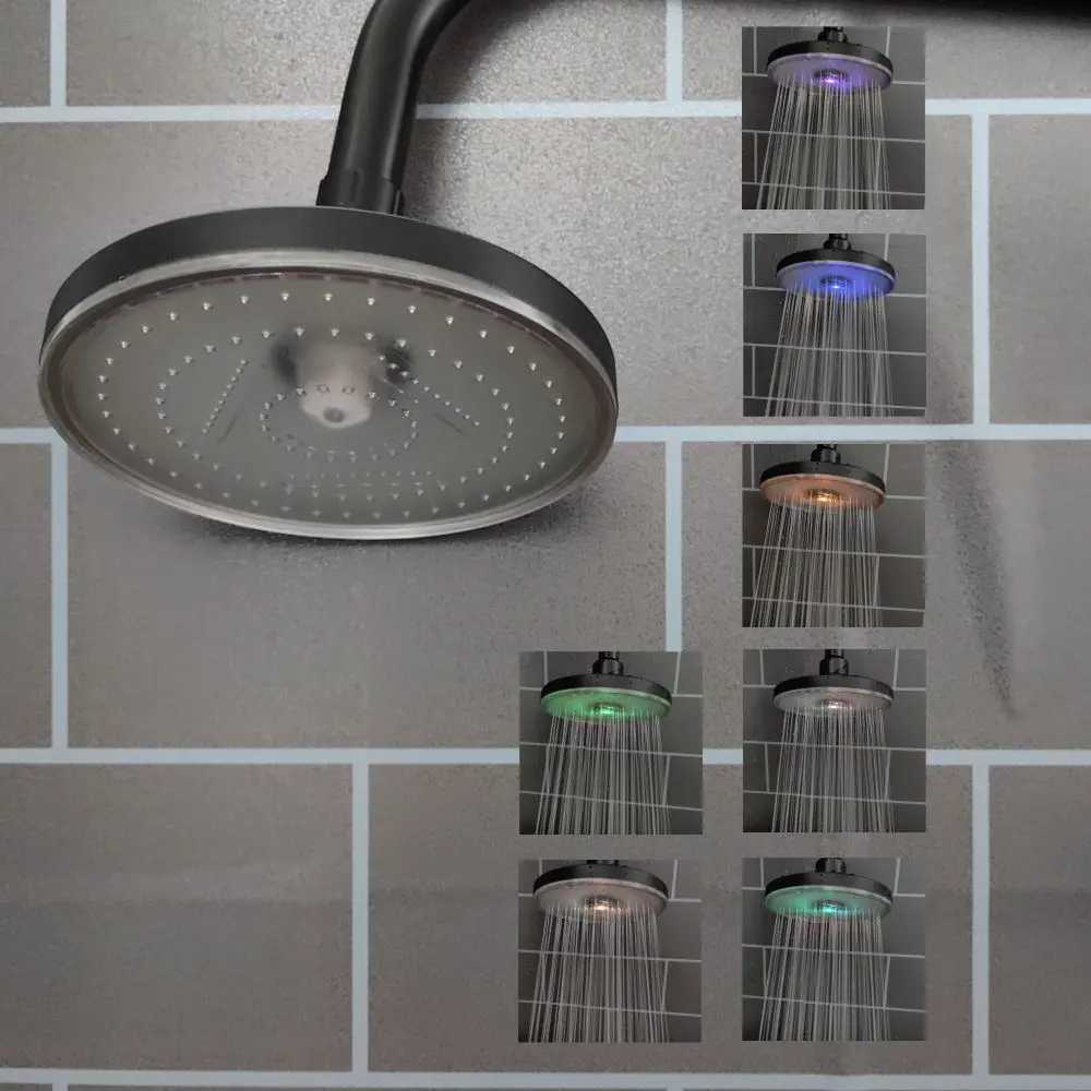 Badezimmer Duschköpfe Luxus LED 7 Farben Hochdruck großer Fluss Niederschlag Sprühduschkopf Wasser sparete Filter Dusche Badezimmerzubehör