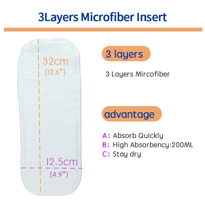 5 katmanlı kömür bambu bez bebek bezi ekleri yıkanabilir uç bebek bezi bebek bezi uçağı