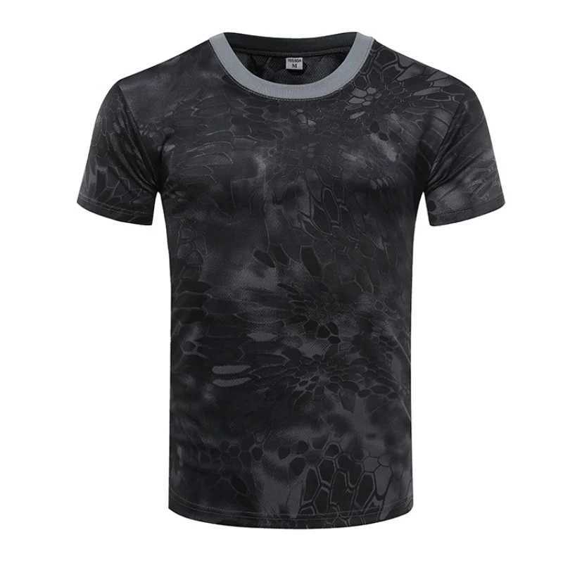 Camisetas táticas camisa tática camuflagem curta camuflagem masculina rápida camiseta de batalha de secagem ao ar livre camisa de caminhada de caça ao ar livre 240426