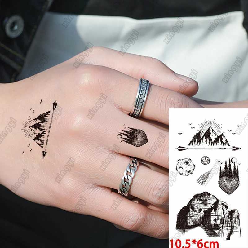 Transfert de tatouage étanche tatouage temporaire autocollant noir peint petit tatouage art du corps faux tatouage henné flash tatouage pour femmes hommes 240426