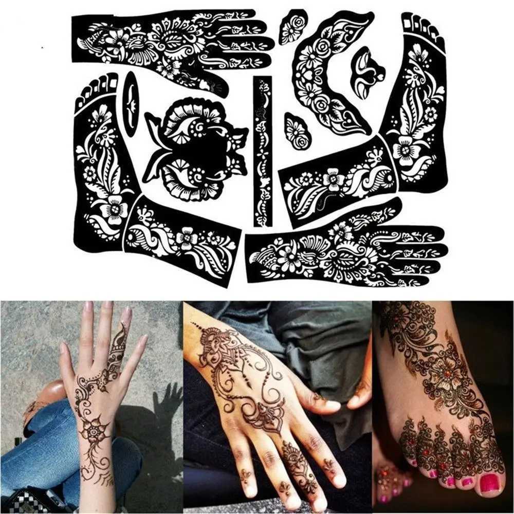 Tatuaż transfer 1 szablon arkusza fałszywe tatuaże naklejka ręka Art Art Tymczasowy tatuaż szablon tatuaż narzędzie DIY Wodoodporne narzędzia do rysowania dzielnicy 240426