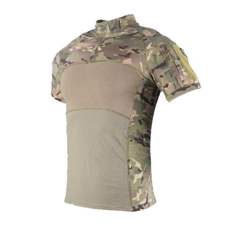 Tactische T-shirts Militaire T-shirt Heren Korte Mouwt Camouflage Tactisch shirt Heren Speciale politie Hunting Battle Multi Camera Camouflage Korte mouwen 240426