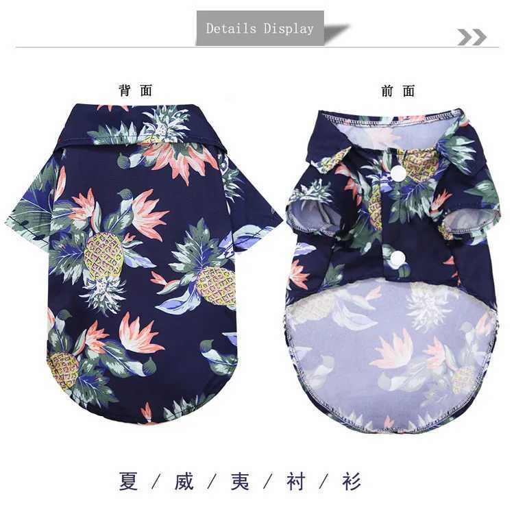 Hundekleidung Hawaiian Beach Style Hunde T-Shirts Dünne atmungsaktive Sommerhundekleidung für kleine Hunde Welpe Haustier Katze Vest Chihuahua Yorkies Pudel D240426