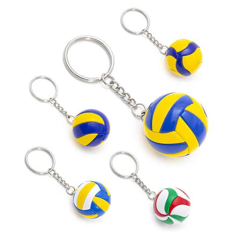 Keychains Lanyards Leather Volleybal Keychain Mini PVC Bag Car Keyrings Ball Sport Player Key speelgoed voor vrouwen Men Bag hanger accessoires Groothandel