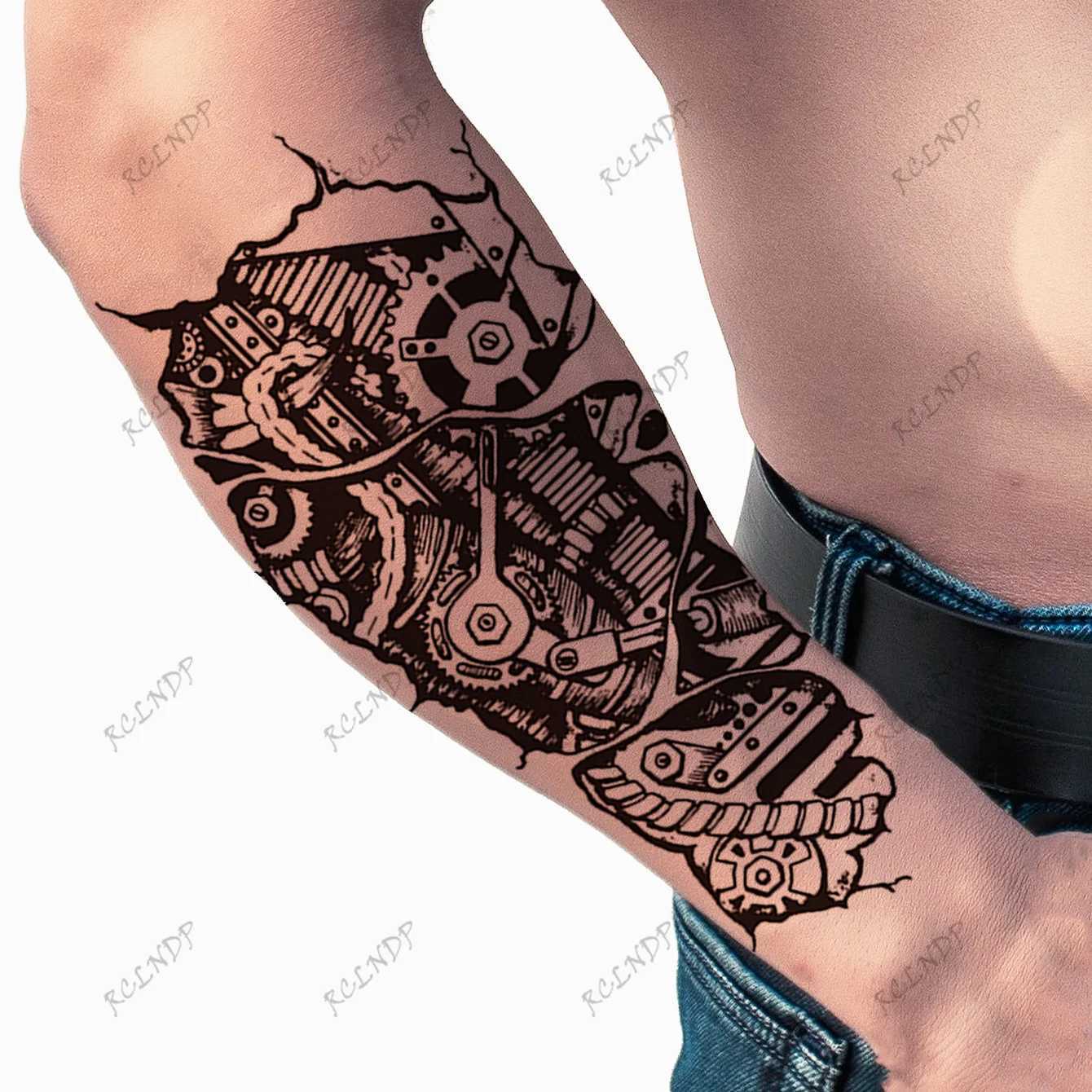 Tatuaż transfer Wodoodporna TETATOO TATTOO ZKŁADA LIW WIELKIE Sword Warrior Arm Fake Tatto Flash Tatoo Arm Tato dla mężczyzn 240426