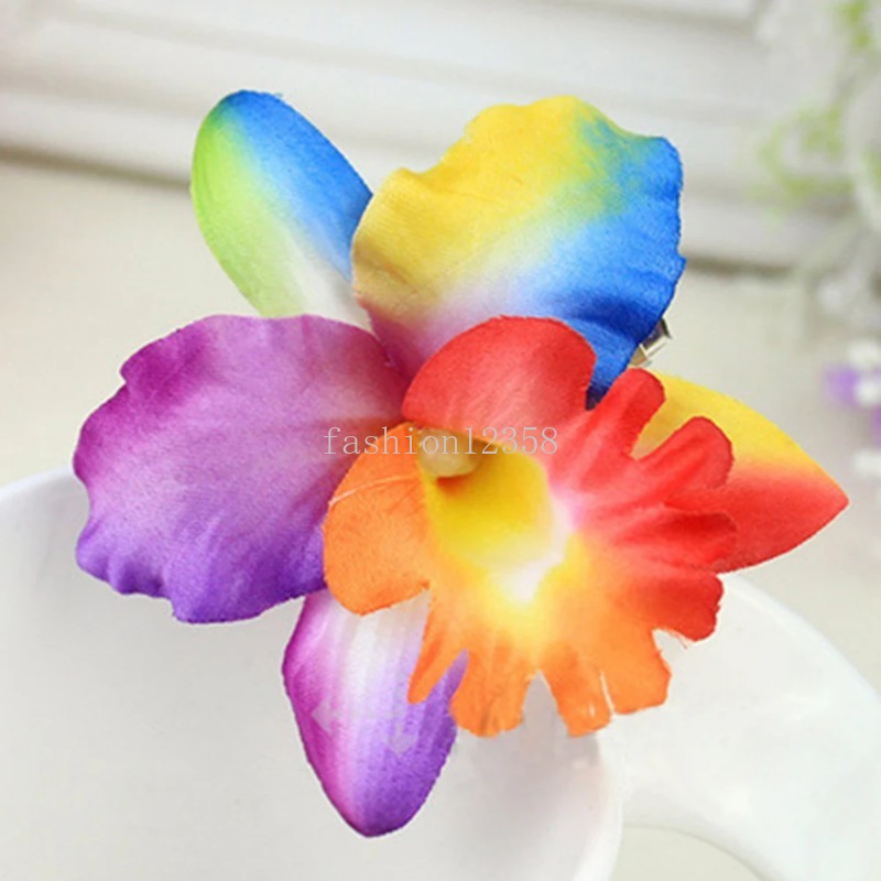 2024 Summer Orchid Hair Clip for Woman Artificial Flower Hairpins Hawaii Beach Wedding Party Hair Grip Hair Accessories