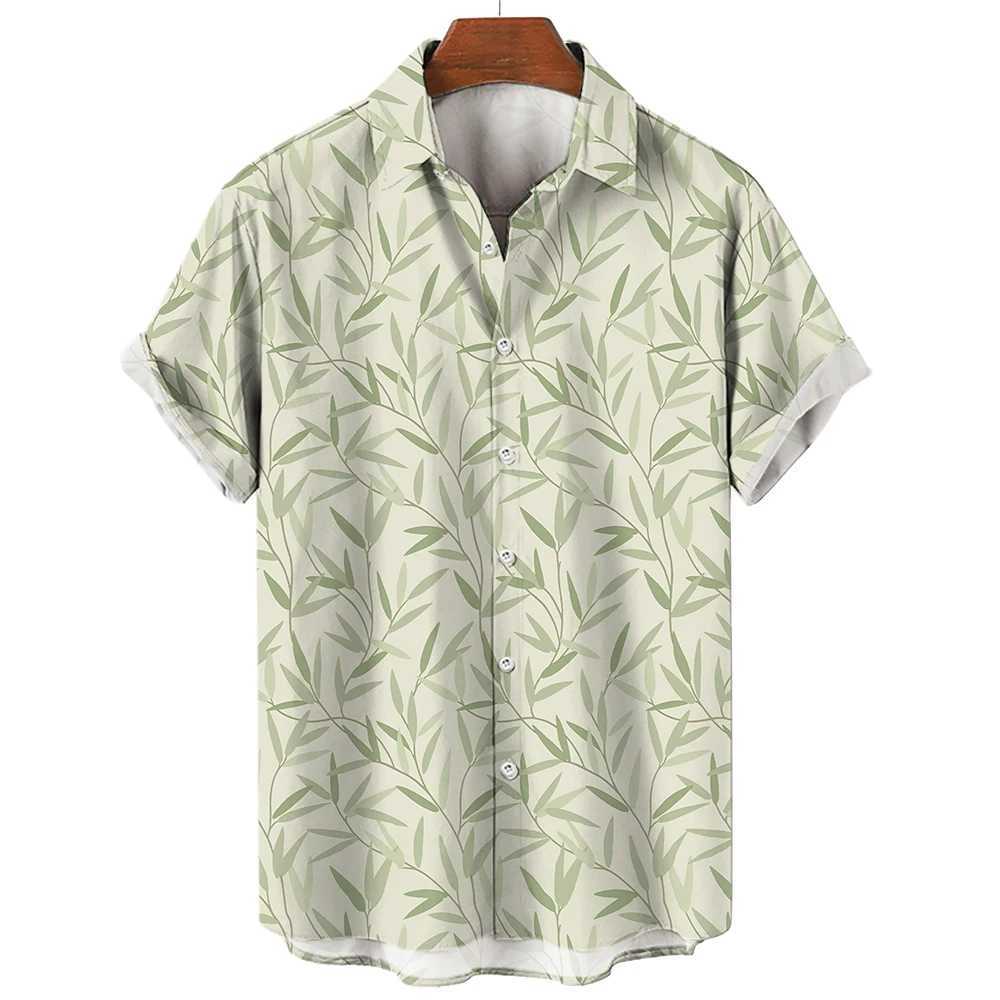 Camisas casuais masculinas camisas florais masculinas roupas havaianas de mangas curtas Tops de férias soltas Lappel Social 3D Camisa de impressão 2023 Vintage 240424