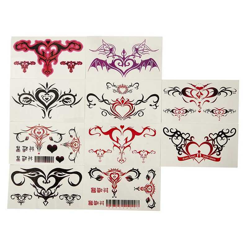 Tattoo -overdracht 10/20 stks baarmoeder tattoo stickers voor vrouwen waterdichte tijdelijke tatoeages stickers nep body art sexy simulatie navel sticker 240426