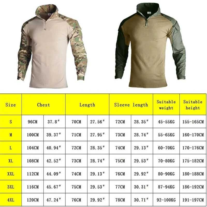 Camisetas tácticas camisa táctica al aire libre camiseta de camisa para hombres camuflaje de camuflaje impermeable