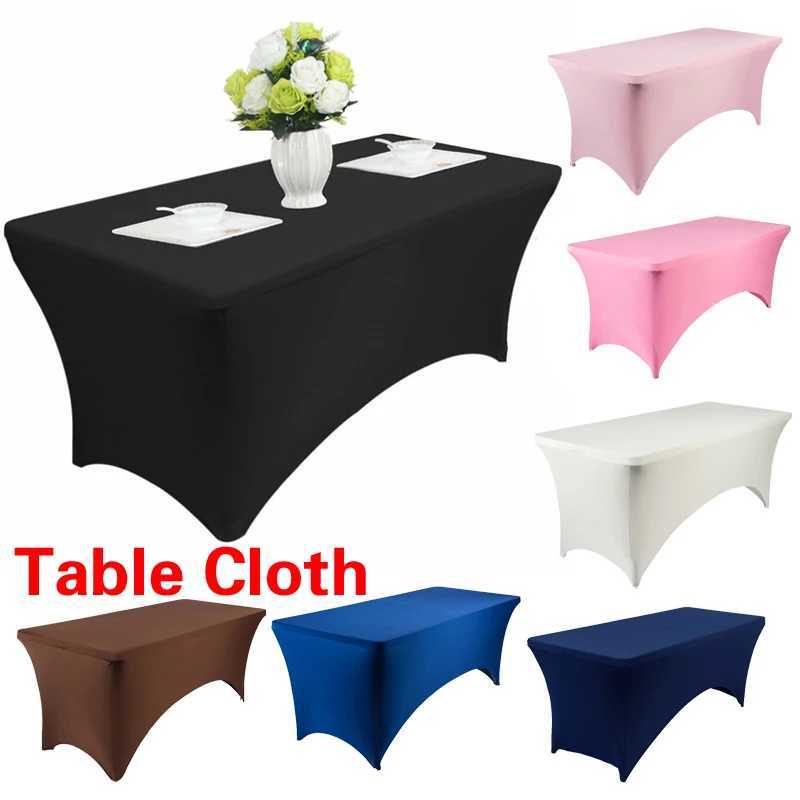 Table Cloth 4/6 foot elastic folding tablecloth with spandex rectangular table cover elegant fitting tablecloth for wedding banquet dinner 240426