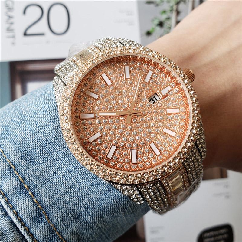 Orologi da uomo di lusso Diamond Fashion Designer casual orologio da uomo Diamond orologio da polso da polso da 42 mm oro rosa famosi orologi di marca