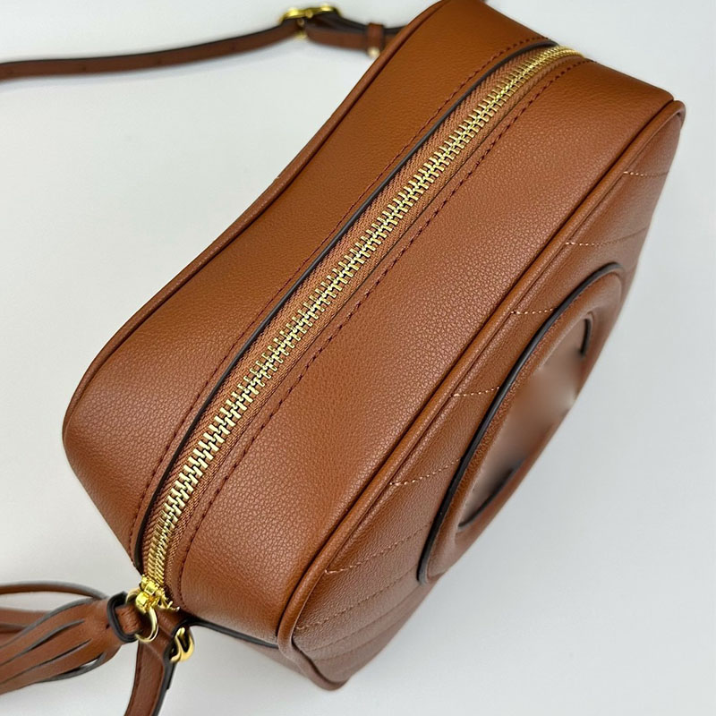 Luxury Woman Camera Bag designer läder crossbody väska mini brun plånbok handväska vintage axel totes handväska blixtlås byt mode kvinnors g messenger väska