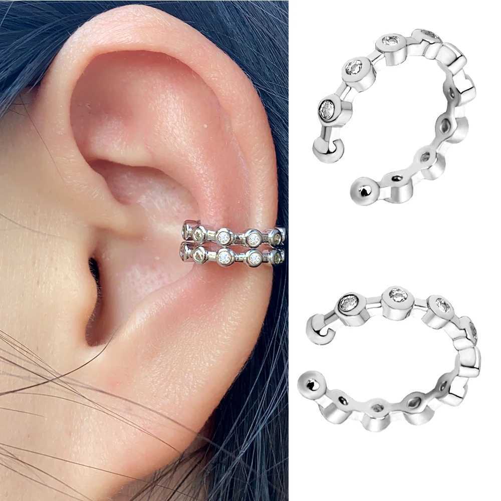 Charm 2 st koreanska regnbågen Crystal CZ Clip Earrings For Women Girl Without Hole Ear Cuff Fake Earrings Ear Bone Clip Party Jewets Gifts