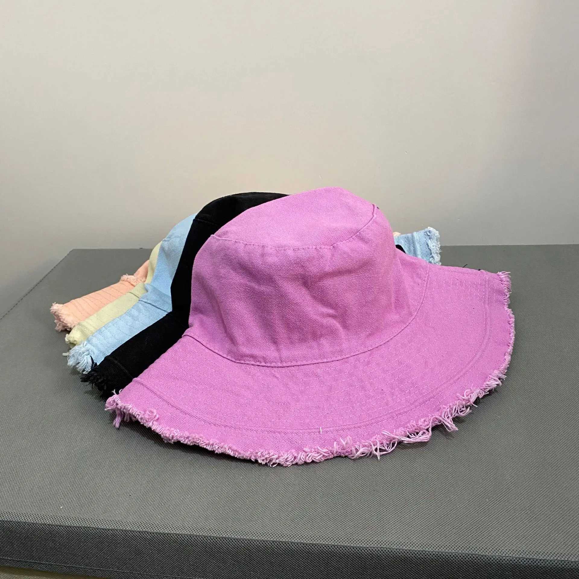 قبعات واسعة الحافة القبعات دلو الأزياء نساء القطن دلو قبعة النسائية الصيف وغروب الشمس الخريف الصياد قبعة في الهواء الطلق شاطئ الشمس قبعة النساء 240424