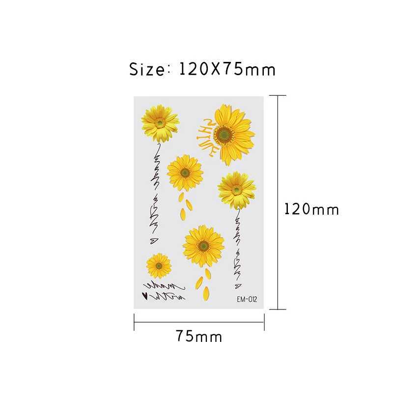 Tattoo Transfer Flower Fashion Finger Temporary Tattoos For Women Adult Leaves Daisy Fake Small Tattoo Sticker Arm Neck Body Art Tatoos Decal 240427