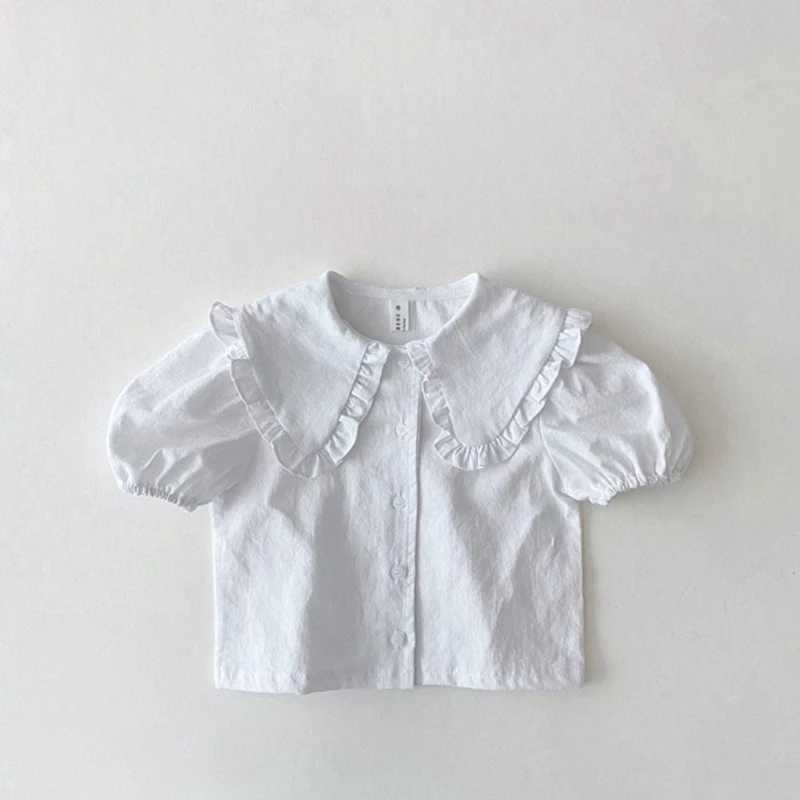 Детские рубашки детская блузка простой хлопок с коротки