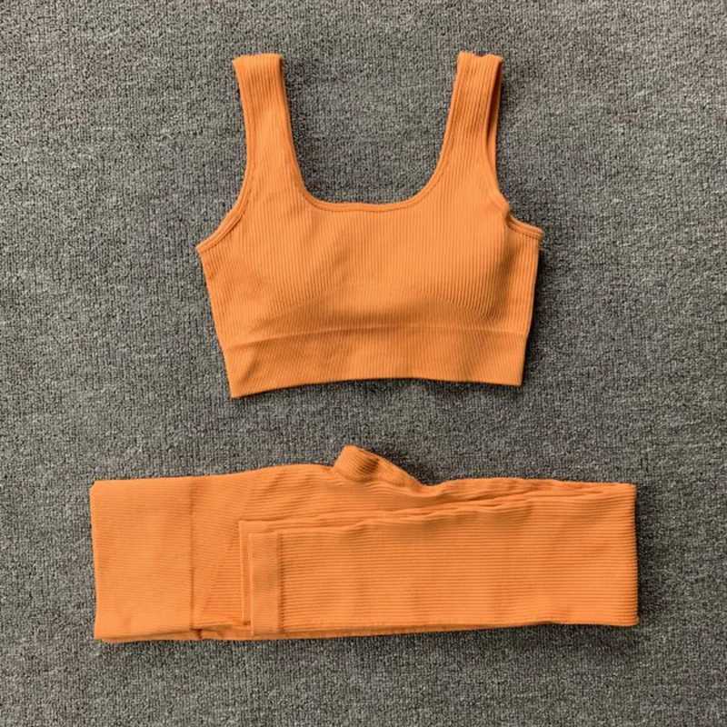 X8RQ Kadın Trailsuits Kadın Sakinsiz Yoga Set Gym Fitness Suit Kadınlar Push Yukarı Sütyen Yüksek Bel Bacak Seksi Fitness Spor Giyim 240424