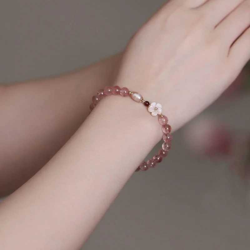 Bracelet de perle de pêche à la pêche à la pêche à la pêche adaptée pour femmes flore flore en verre de niche en verre en vitre