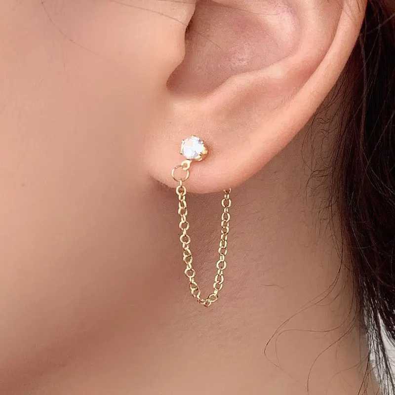 Bengelen kroonluchter nieuwe goudkleurige strass Studs oorbellen voor vrouwen zirkoon piercing kwastje ketting bengelen oorbellen mode feest sieraden