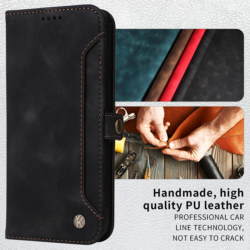 Leather Phone Case Dual Color Magnetic Cards Slot Phone bag For Iphone 15 14 13 12 11 Pro Max lyp141