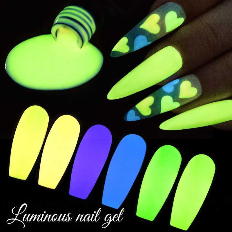 Nagellack möte över 7 ml lysande gel nagellack macaron sommar godis heta färger neon glöd-i-dark blöt av uv led gel lack nagelkonst y240425