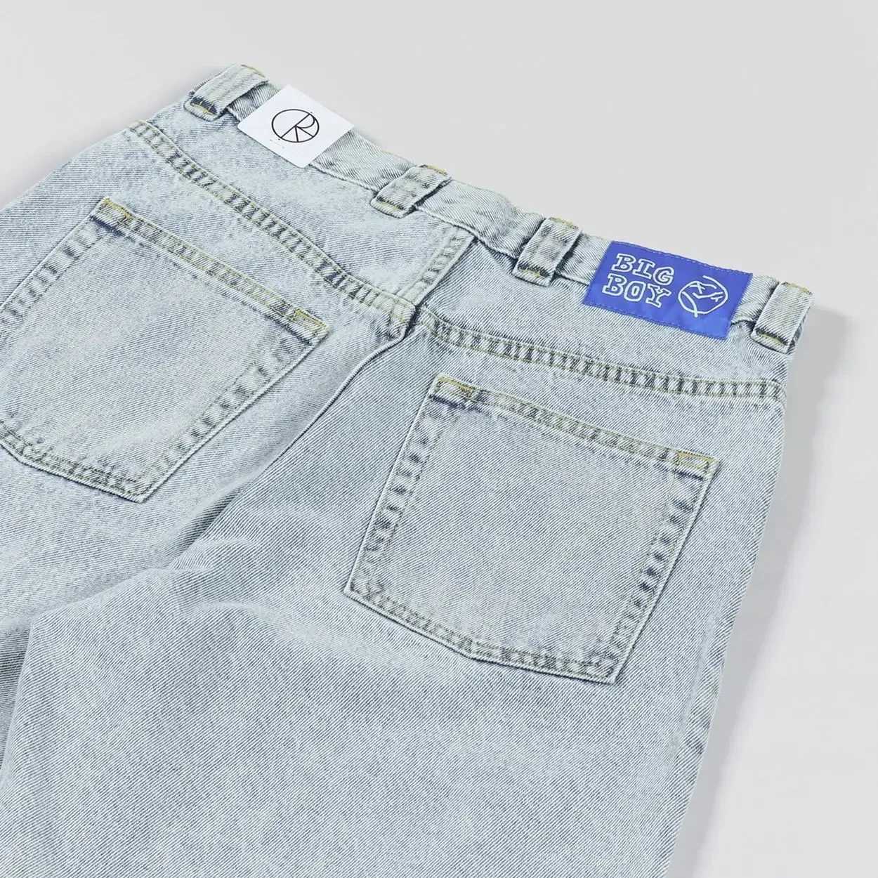 Mäns jeans y2k stora pojkar broderade fickbyxor vintage tecknad grafisk gata kläd.