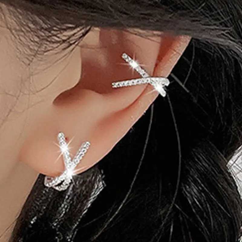 Charm Fashion Exquisite Rhinestone Crystal Cross Ear Mop