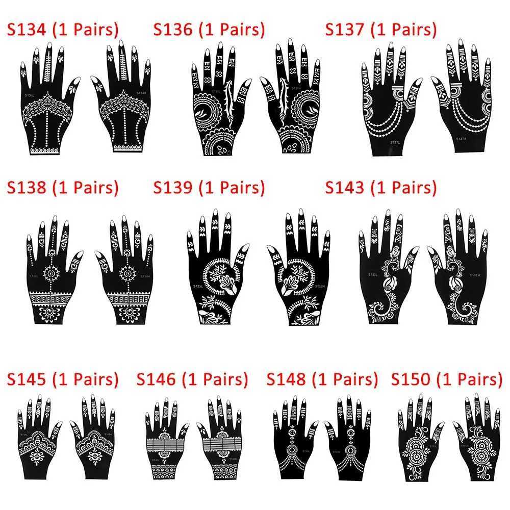 Tatuaż Transfer 1 Para NOWOŚĆ MEHNDI STYL STYL STYLE PIĘKNY TATOO TATTOUM TEMOSIWOWA RĘCZNA DZIECKA DIY Body Art Henna Henna Naklejka 240427