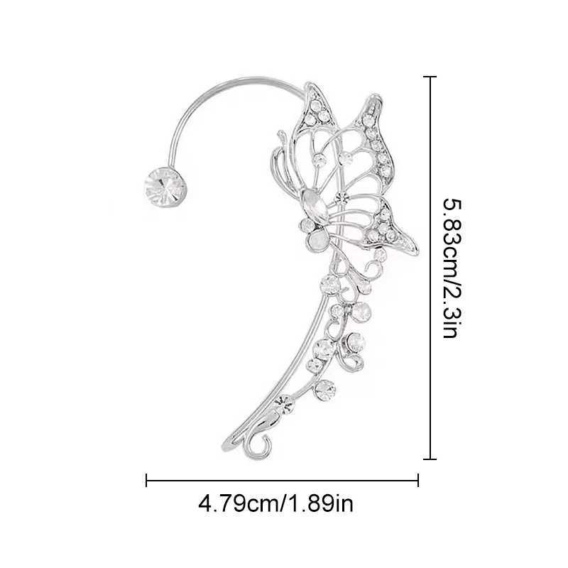 Urok 4 -stylowy motyl Kształt uszy klip bez przeszywania kreatywne wykwintne unisex złoty srebrne kolory impreza Mankiety