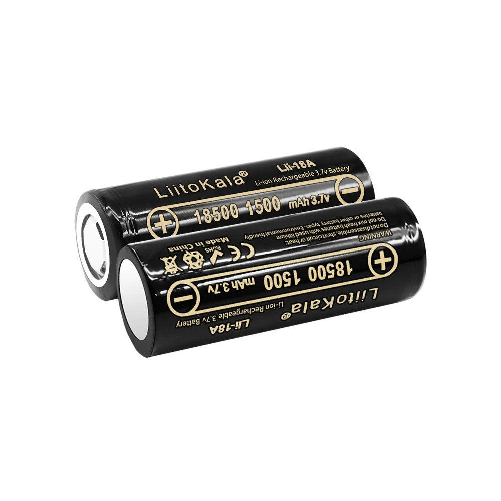 Liitokala 3.7V 18500 1500mAh Uppladdningsbart litiumbatteri 3.7V Strong Light Ficklight Anti-Light Special Litium Battery