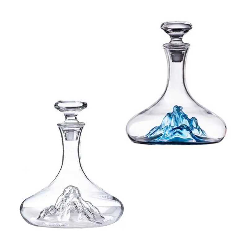 Barwerkzeuge künstlerische Gefühle 1200 ml kreativer Eisberg Crystal Glass Wine Flasche Whisky Brandy Hip Flask Personalisierte Wein Can Geschenk 240426