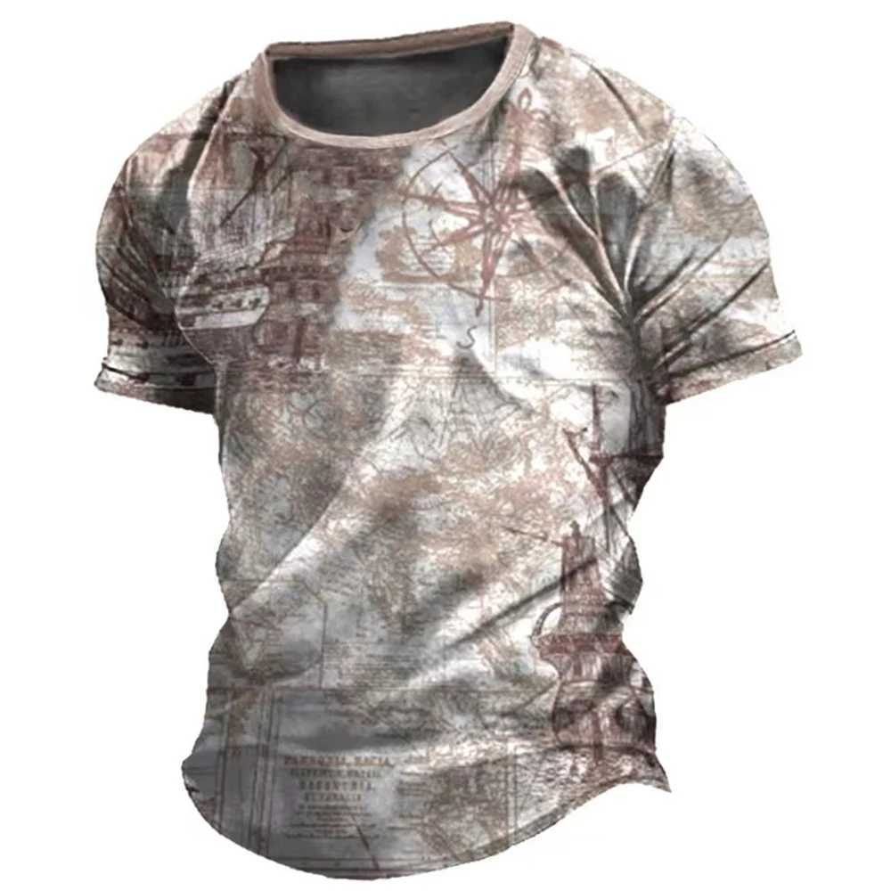 Camisetas tácticas camiseta de hombre retro para hombres summer americano camisa top de manga estampada con manga corta para hombre, ropa para hombres, ropa diaria de la calle 240426