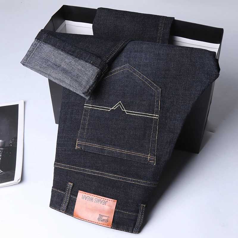 Mäns jeans sommarmens tunna jeans affärer casual rak jeans dagligen arbete jeans non elastic arbete pantsl2404