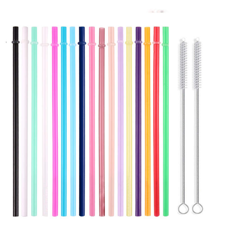 Böjbart plast Drinking Straw 240mm With Ring Cuttable Creative DIY Återanvändbara rörvänliga mager tumlar Barware Vatten Juice Milk Tea Coffee Cocktail Picks