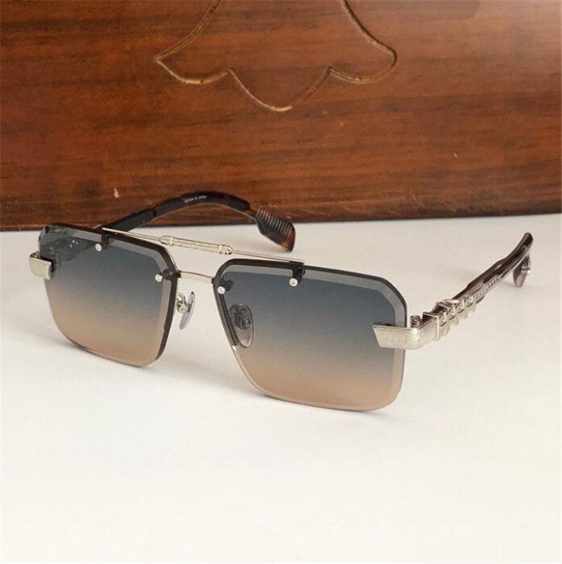 Nieuw modeontwerp vierkante zonnebrillen 8277 Metalen frame Randless gesneden lenzen retro gulle stijl high -end outdoor outdoor UV400 protection glazen