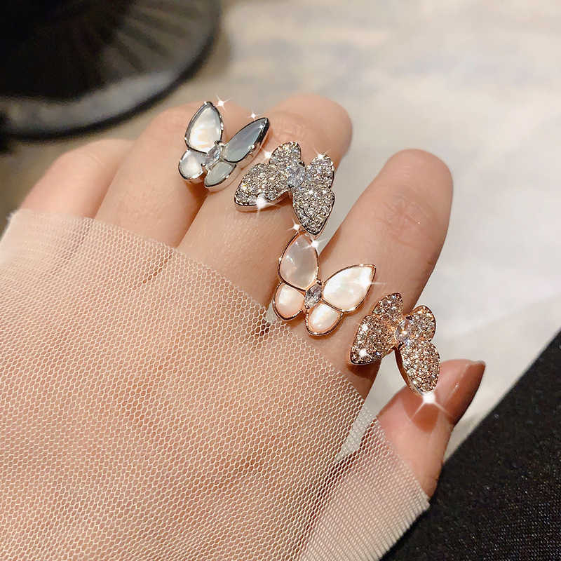 Eksperci mody zalecają pierścienie biżuterii Fritillaria Butterfly Ring Fairy Luxury Finger Fing