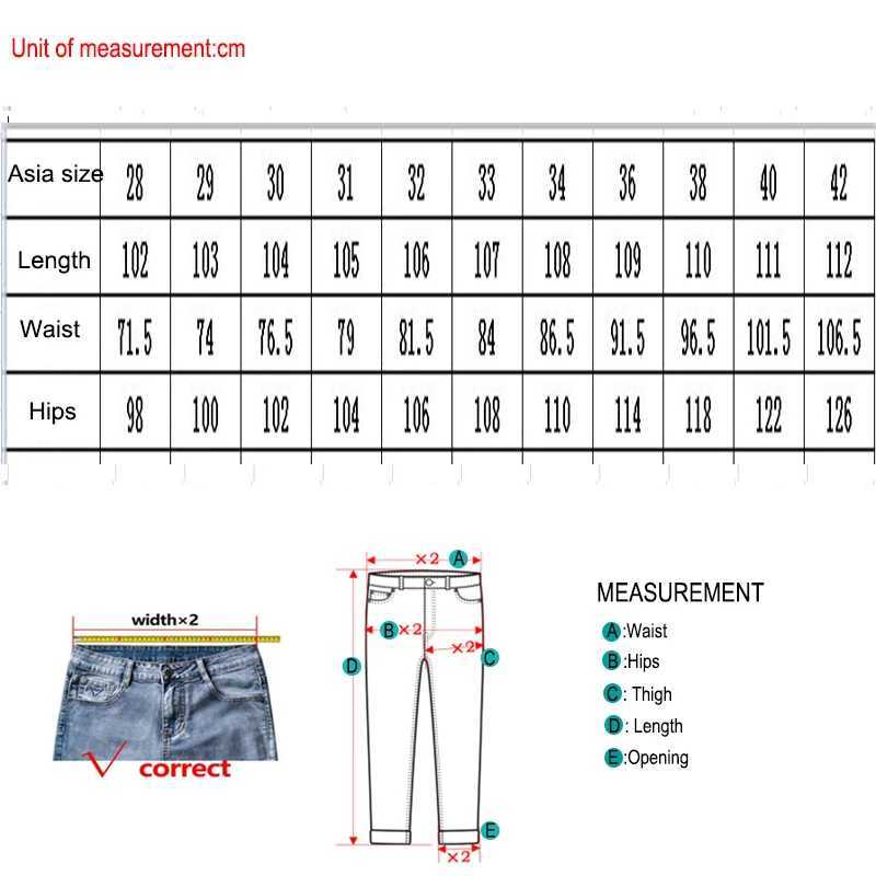 Men's Jeans European and American white motorcycle denim jeans personalized mens fashionable ripped pants plus sizeL2404