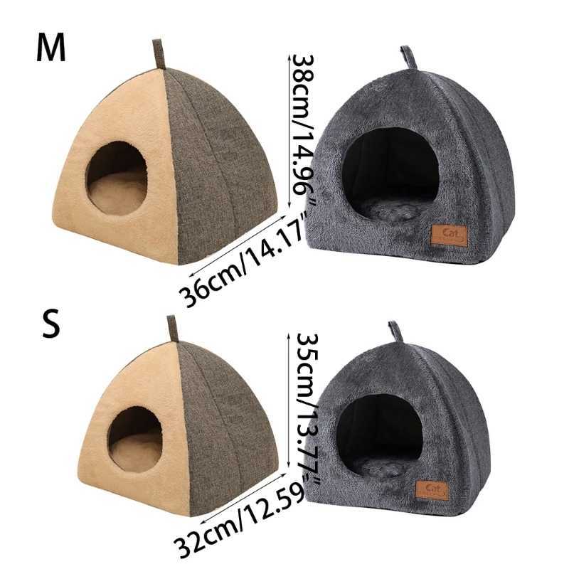 Kattbärare lådor husar katthål säng tält som används för inomhus små hundar katt anti sliphus med tjock matta g2ab 240426