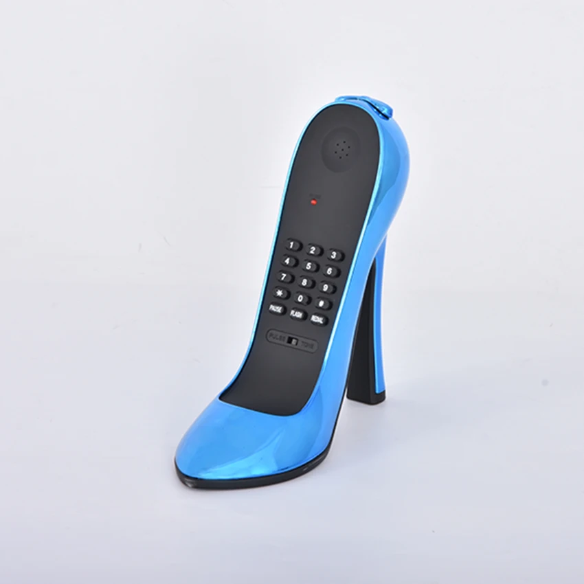 Accessories Corded Phone HighHeeled Shoes Shape Telephone Landline with Redial LED Indicator Automatic Switch Answer PULSE / TONE Pulse