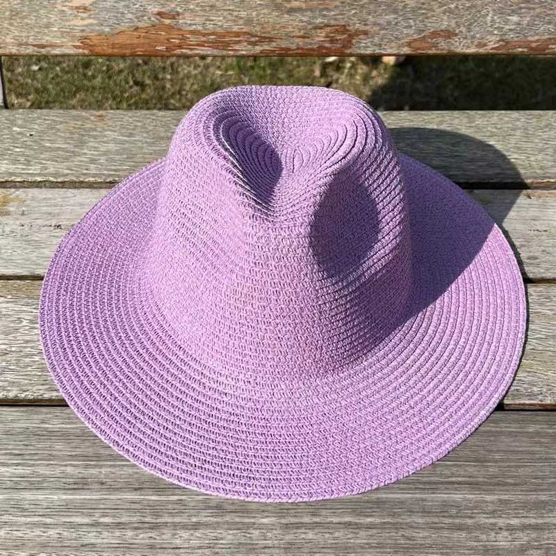 넓은 브림 모자 버킷 모자 단단한 밀짚 페도라 유니니스 섹스 남성 재즈 모자 도매 여름 모자 모자 모자 클래식 카우보이 모자 해변 태양 보호 240424