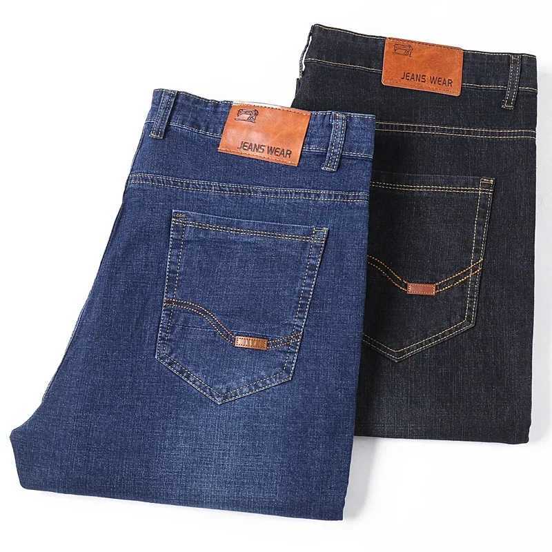 Jeans masculinos jeans azul em tamanho 48 e 50 adequados para jeans de 45-150 kg de jeans largos de perna larga Pantalon Hommel2404