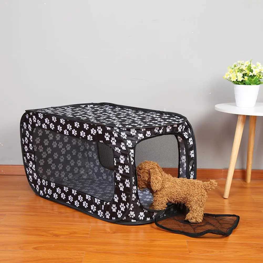 Cat Carriers Crates Houses Portable Folding Rectangular Pet Tent Dog Cage Playpen Fence Dog Cage Pet Game Tent Tunnel Breathable Dog House 240426