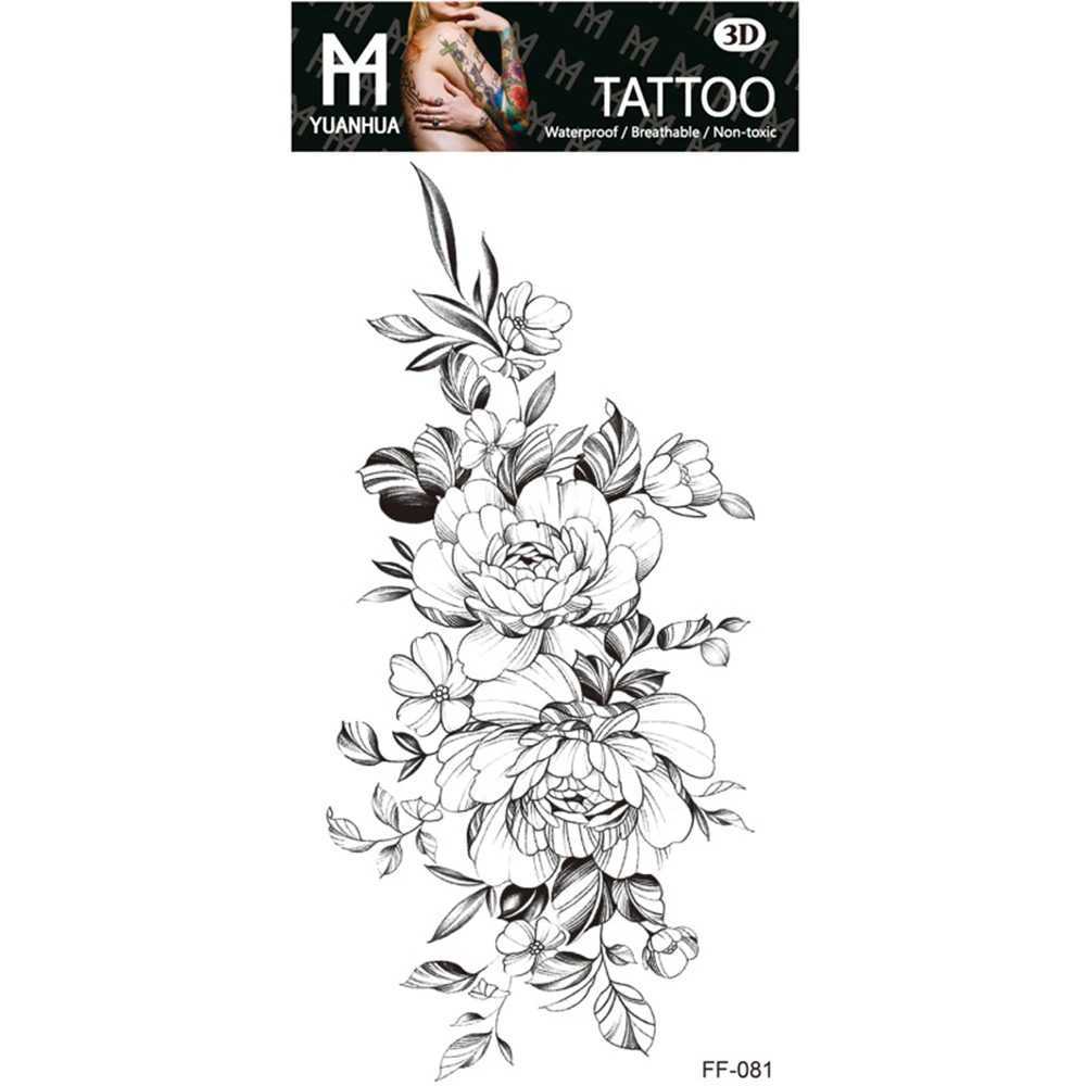 Tatuagem Transferência de Sexy Flor Bird Bird Tattoo Tattoo Tattoo Girl Butterfly Cross Body Arm Sleeve Chest Fake Totem Mulheres 240427