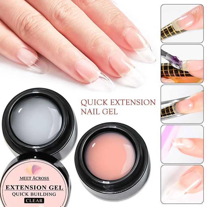 Rencontre à ongles Rencontrez à travers Milky Whik Clear 8 ml Extension Gel Nail Gel Polon pour ongles français Art Manucure Semi Permanent UV Vernis Tips Tools Y240425