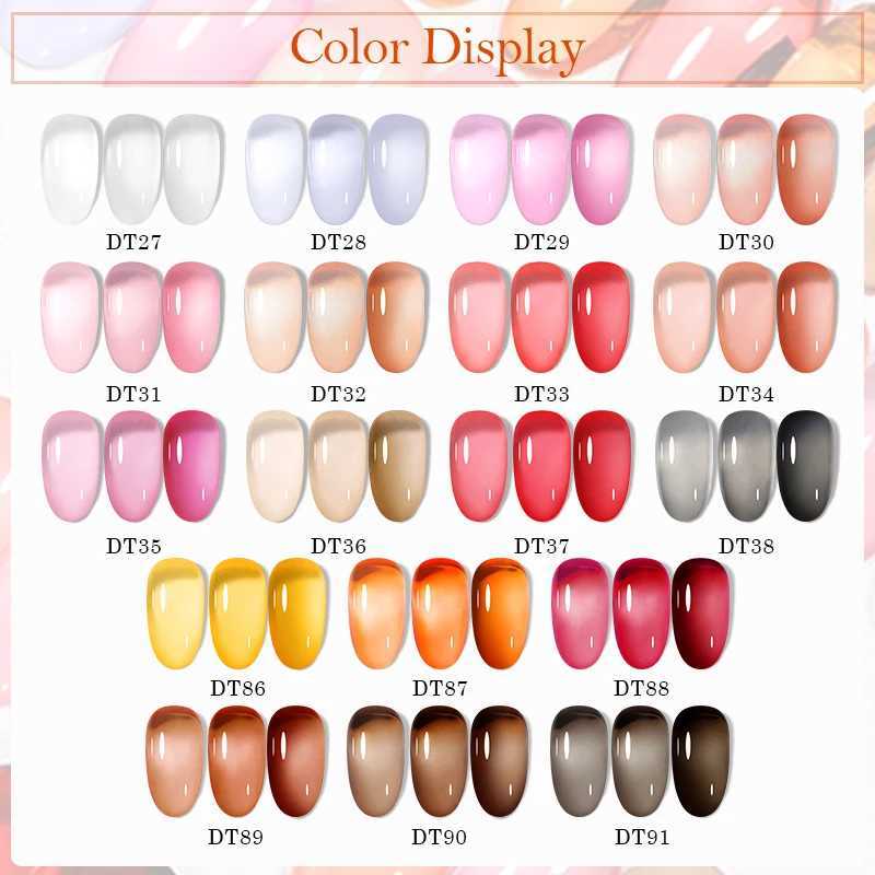 Nail Polish MEET ACROSS 7ml Nude Jelly Gel Nail Polish Transparent Varnishes Semi Permanent Soak Off UV Gel Nail Art For Manicure Y240425