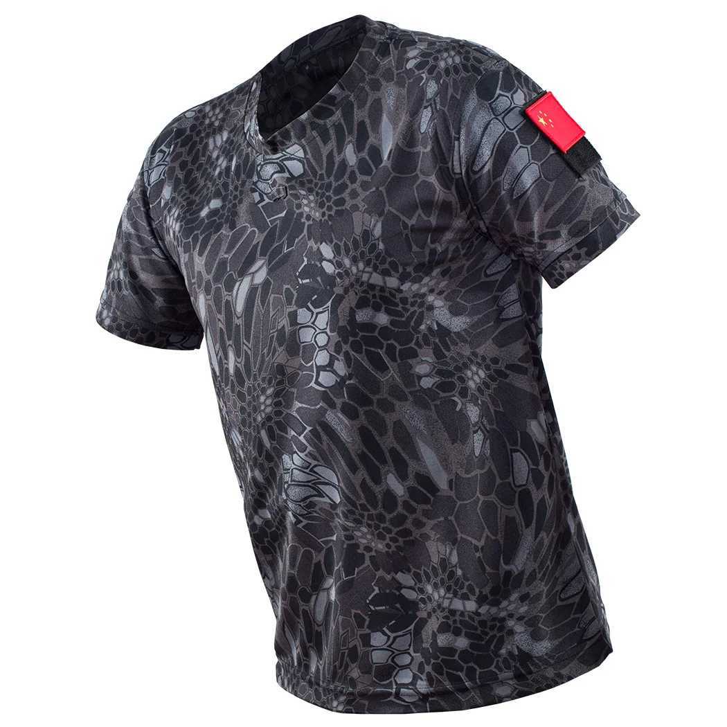 Тактические футболки Mege Mens Tactical Camouflage Multi Cam Футболка быстро сушка военная боевая камуфляж с коротки