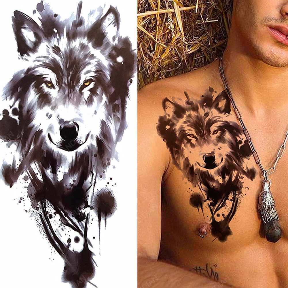 Transfert de tatouage hommes étanche tatouages temporaires autocollants manches bras cool gros hipster noire de crosse oculaire 240427