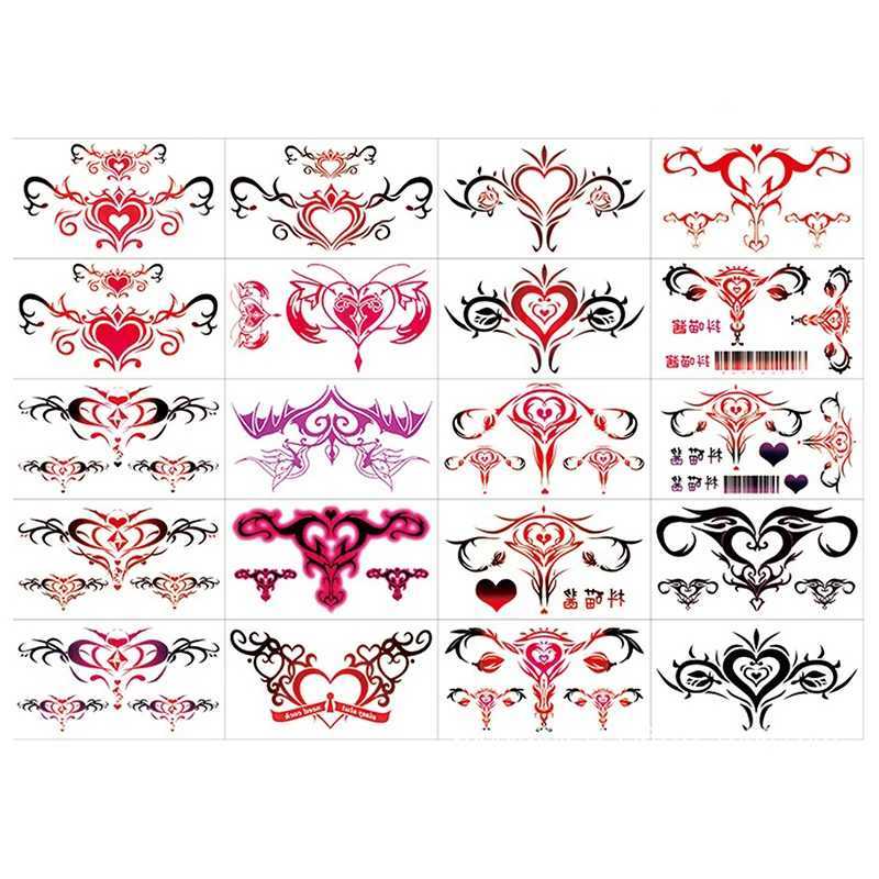 Tattoo -overdracht 10/20 stks baarmoeder tattoo stickers voor vrouwen waterdichte tijdelijke tatoeages stickers nep body art sexy simulatie navel sticker 240426